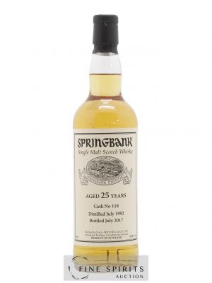 Springbank 25 years 1992 Of. Cask n°118 - bottled 2017 (no reserve)  - Lot of 1 Bottle