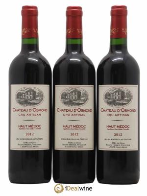 Haut Médoc Château d'Osmond (sans prix de réserve) 2012 - Lot de 3 Bouteilles