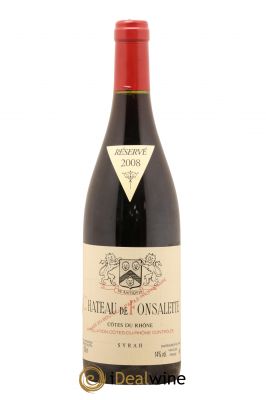 Côtes du Rhône Cuvée Syrah Château de Fonsalette  2008 - Lotto di 1 Bottiglia