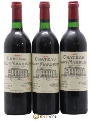 Château Haut Marbuzet  1988 - Lot of 3 Bottles