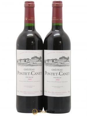 Château Pontet Canet 5ème Grand Cru Classé  2002 - Lot de 2 Bouteilles