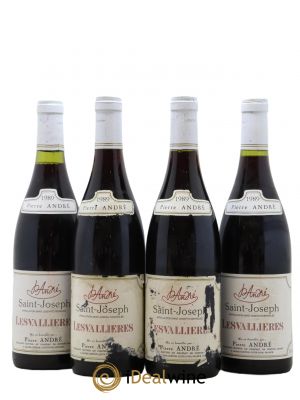 Saint-Joseph Les Vallières Pierre André 1989 - Lot of 4 Bottles