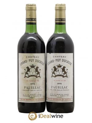 Château Grand Puy Ducasse 5ème Grand Cru Classé 1974 - Lot de 2 Bottles