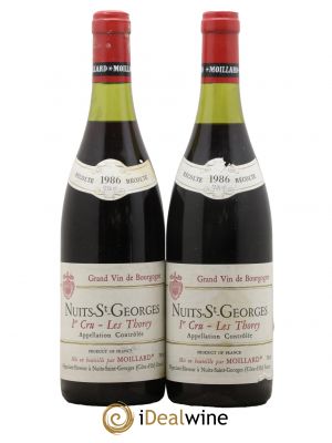 Nuits Saint-Georges 1er Cru Les Thorey Domaine Moillard 1986 - Lot de 2 Bottles