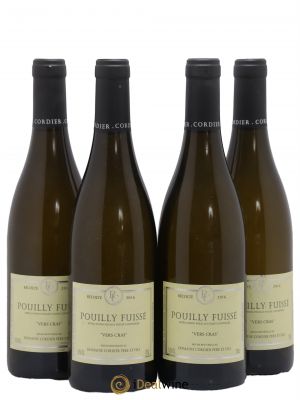 Pouilly-Fuissé Vers Cras Cordier Père et Fils (Domaine)  2016 - Lot de 4 Bouteilles