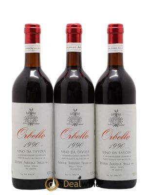 Italie Vino da Tavola Orbello Sella 1990 - Lot of 3 Bottles