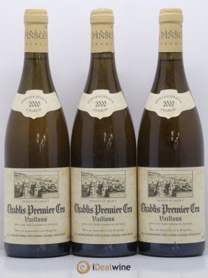 Chablis 1er Cru Vaillons Pinson Frères (Domaine)  2000 - Lot of 3 Bottles