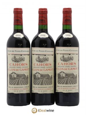 Cahors Cuvée des vignes centenaires Clos de Gamot 1998 - Lot de 3 Bouteilles