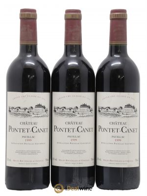 Château Pontet Canet 5ème Grand Cru Classé  1999 - Lot of 3 Bottles
