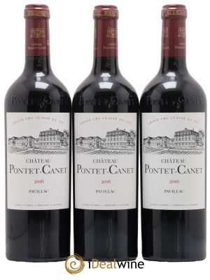 Château Pontet Canet 5ème Grand Cru Classé 2016 - Lot de 3 Bottles