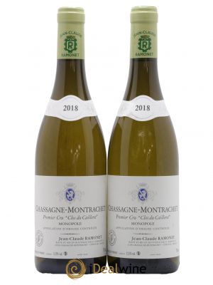 Chassagne-Montrachet 1er Cru Clos du Cailleret Jean-Claude Ramonet  2018 - Lot of 2 Bottles