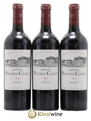 Château Pontet Canet 5ème Grand Cru Classé 2017 - Lot de 3 Bottles