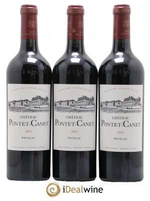 Château Pontet Canet 5ème Grand Cru Classé 2013 - Lot de 3 Bottles