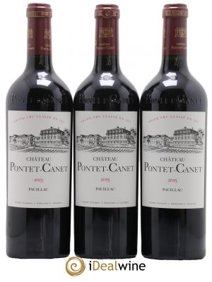 Château Pontet Canet 5ème Grand Cru Classé  2015 - Lot of 3 Bottles