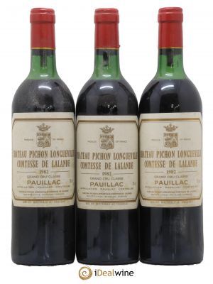Château Pichon Longueville Comtesse de Lalande 2ème Grand Cru Classé  1982 - Lot of 3 Bottles