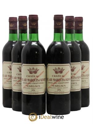 Château Bel Air Marquis d'Aligre  1976 - Lot of 6 Bottles
