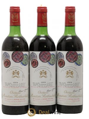 Château Mouton Rothschild 1er Grand Cru Classé 1978 - Lot de 3 Bottles