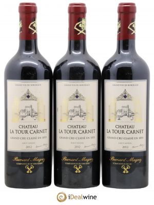 Château La Tour Carnet 4ème Grand Cru Classé  2012 - Lot of 3 Bottles