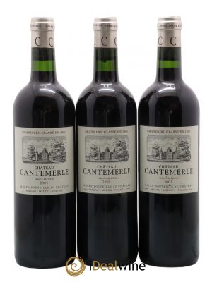 Château Cantemerle 5ème Grand Cru Classé  2005 - Lot of 3 Bottles