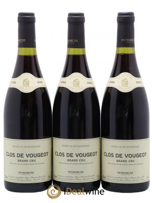 Clos de Vougeot Grand Cru Domaine Patriache 2005 - Lot of 3 Bottles