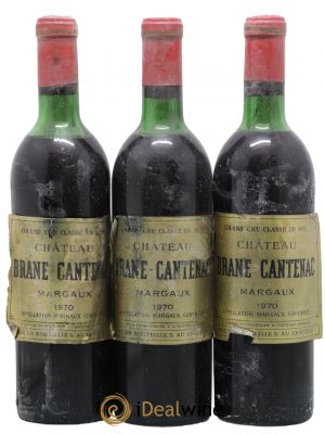 Château Brane Cantenac 2ème Grand Cru Classé  1970 - Lot de 3 Bouteilles