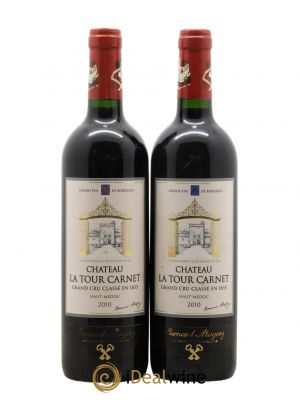 Château La Tour Carnet 4ème Grand Cru Classé  2010 - Lot of 2 Bottles