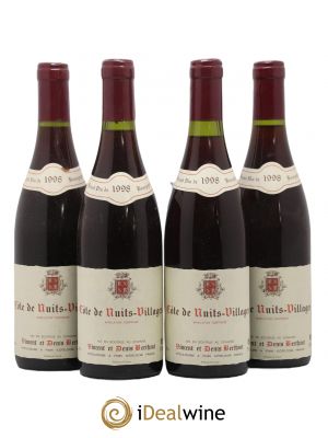 Côte de Nuits-Villages Domaine Vincent et Denis Berthaut 1998 - Lot of 4 Bottles