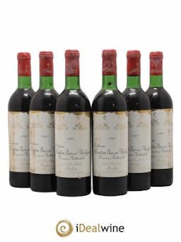 Château d'Armailhac - Mouton Baron(ne) Philippe 5ème Grand Cru Classé  1967 - Lot of 6 Bottles