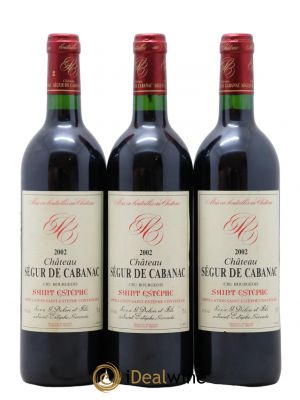 Château Ségur de Cabanac Cru Bourgeois  2002 - Lot of 3 Bottles
