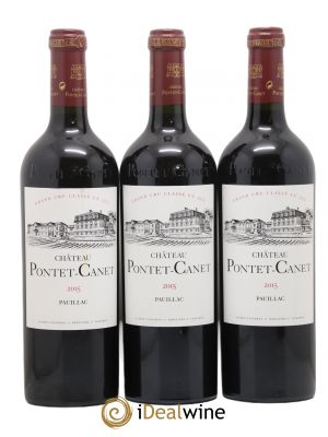 Château Pontet Canet 5ème Grand Cru Classé  2015 - Lot de 3 Bouteilles