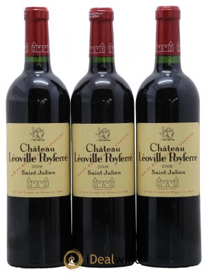 Château Léoville Poyferré 2ème Grand Cru Classé 2008 - Lot de 3 Bottles
