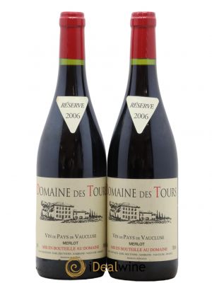 IGP Pays du Vaucluse (Vin de Pays du Vaucluse) Domaine des Tours Merlot E.Reynaud  2006 - Lot of 2 Bottles