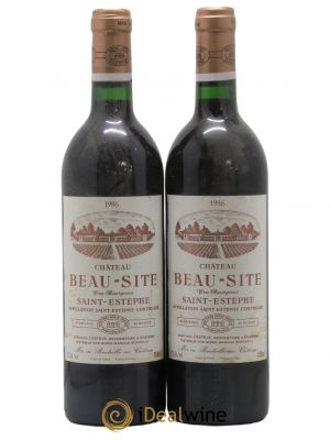 Château Beau Site Cru Bourgeois  1986 - Lot of 2 Bottles