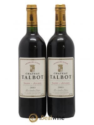 Château Talbot 4ème Grand Cru Classé  2003 - Lot of 2 Bottles