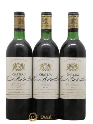 Château Haut Batailley 5ème Grand Cru Classé  1970 - Lot of 3 Bottles