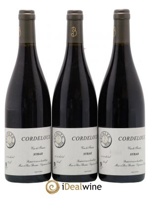 Vin de France Syrah Cordeloux Marie et Pierre Bénetière (Domaine)  2016 - Lot of 3 Bottles