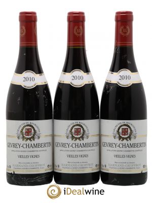 Gevrey-Chambertin Vieilles vignes Harmand-Geoffroy (Domaine)  2010 - Lot de 3 Bouteilles