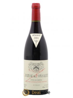 Côtes du Rhône Cuvée Syrah Château de Fonsalette  2001 - Lot de 1 Bouteille