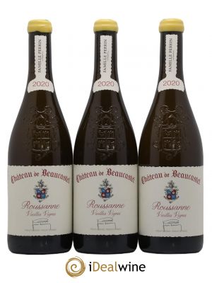 Châteauneuf-du-Pape Château de Beaucastel Famille Perrin Roussanne Vieilles Vignes 2020 - Lot of 3 Bottles
