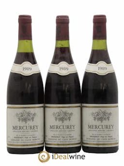 Mercurey Paul Et Pascal Massenot Domaine Du Clos Moreau 1989 - Lot of 3 Bottles
