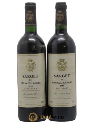 Sarget de Gruaud Larose Second Vin  1998 - Lot de 2 Bouteilles