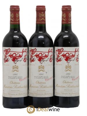 Château Mouton Rothschild 1er Grand Cru Classé 1995 - Lot de 3 Bottles