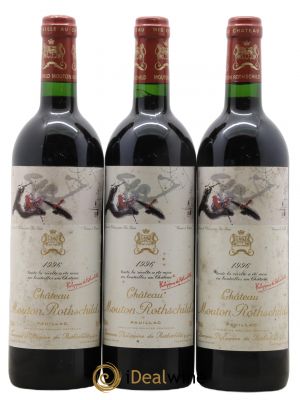 Château Mouton Rothschild 1er Grand Cru Classé  1996 - Lot of 3 Bottles