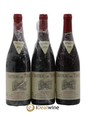 Vacqueyras Château des Tours Emmanuel Reynaud  2008 - Lot of 3 Bottles