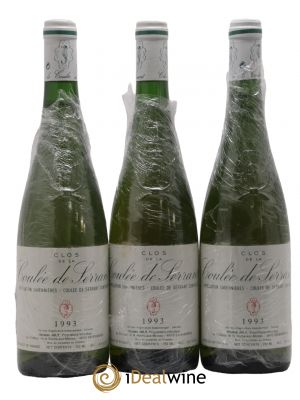 Savennières Clos de la Coulée de Serrant Vignobles de la Coulée de Serrant - Nicolas Joly (no reserve) 1993 - Lot of 3 Bottles