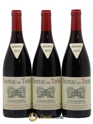 Côtes du Rhône Château des Tours Emmanuel Reynaud  2019 - Lot of 3 Bottles