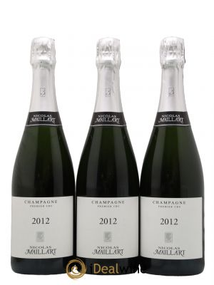 Champagne Extra Brut 1er cru Nicolas Maillart 2012 - Lot of 3 Bottles