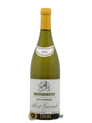 Meursault Clos du Murger Albert Grivault  2016 - Lot of 1 Bottle