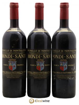 Brunello di Montalcino DOCG Biondi-Santi Tenuta Greppo  1983 - Lot of 3 Bottles