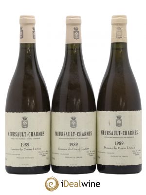 Meursault 1er Cru Charmes Comtes Lafon (Domaine des)  1989 - Lot of 3 Bottles